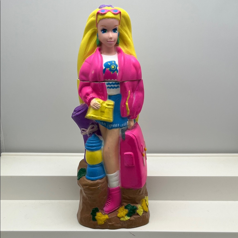 1994 Camp Barbie 9" Plastic Bubble Bath Bottle Soaky (Empty) Mattel Vintage